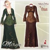 [V/W] + Faida - Mirya Dress Caramel - Medieval Fantasy gown, Elven style, for Maitreya Lara & Slink Hourglass - Mesh