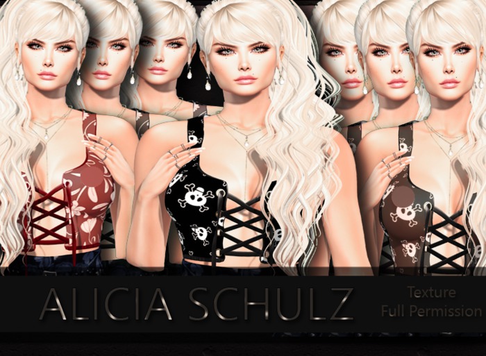 [Alicia Schulz] Texture for - CREATIVE STUDIO - Lace Up Top