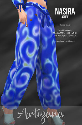 Artizana - Nasira (Azure) - Harem Pants