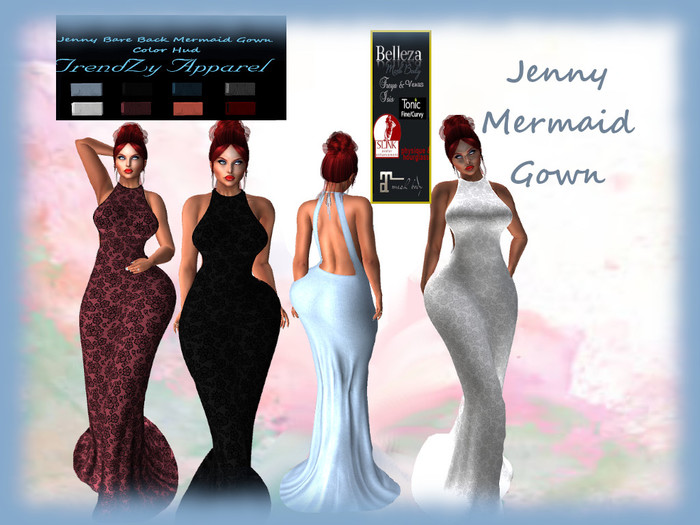 TA Jenny Bare Back Mermaid Gown