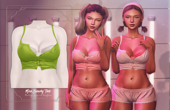 Tee*fy Mira Slouchy Tank  - Lime