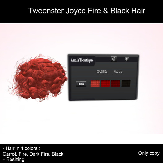 Tweenster Joyce Fire & Black Hair