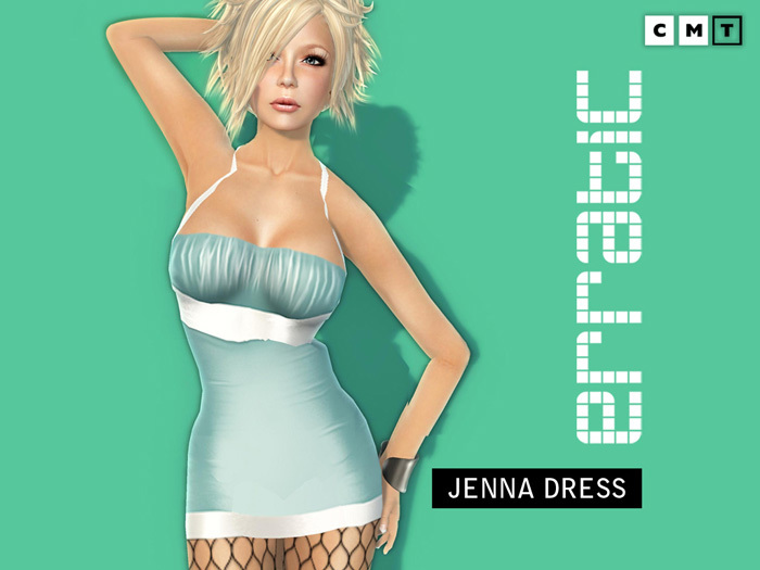 erratic / jenna - short lycra dress / babyblue-white
