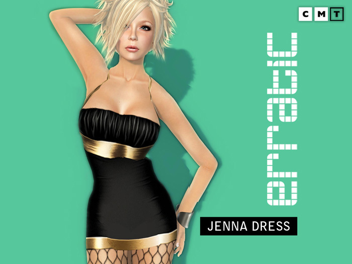 erratic / jenna - short lycra dress / black-gold