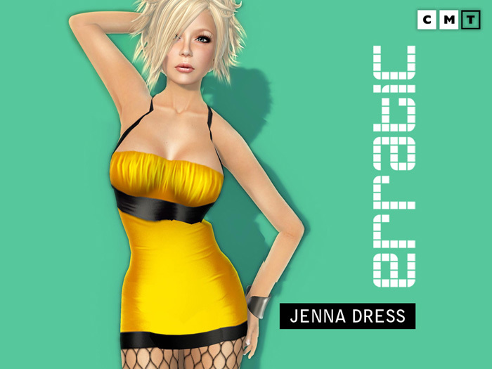 erratic / jenna - short lycra dress / yellow-black
