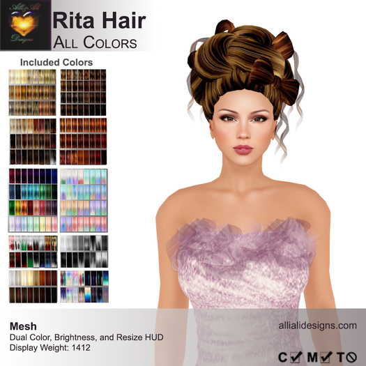 A&A Rita Hair All Colors, boxed