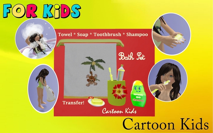 * Cartoon Kids * Bath Set ~Apple~