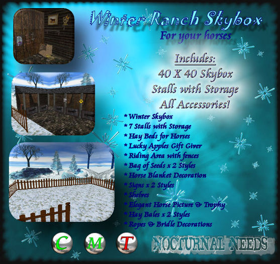 Horse Skybox Ranch Winter Snow Stables and Storage for Horses