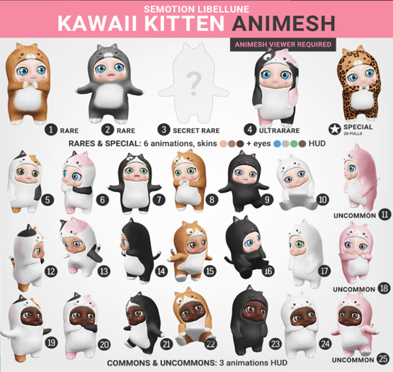 SEmotion Libellune Kawaii Kitten #1 RARE