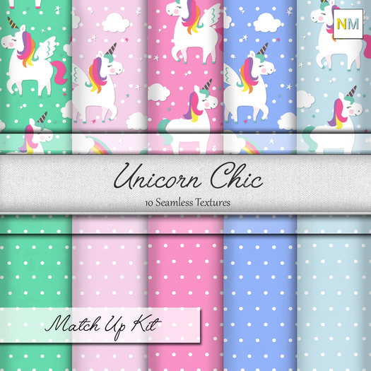 Unicorn Chic Matchup Kit 10 Seamless Textures NM