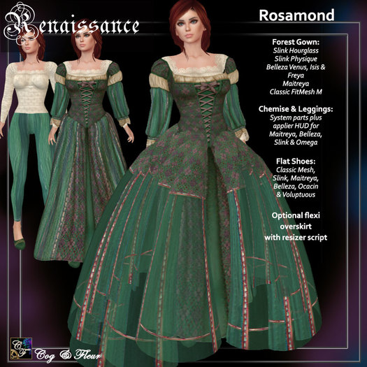 C&F Rosamond Renaissance Outfit - Forest Greens