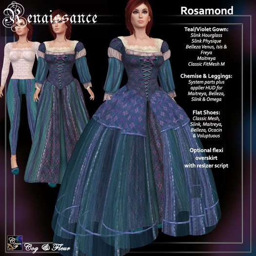 C&F Rosamond Renaissance Outfit - Teal Violet