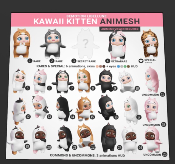 SEmotion Libellune Kawaii Kitten #2 RARE