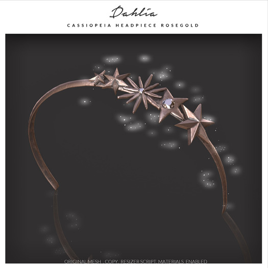Dahlia - Headpiece - Headband  Cassiopeia - Rosegold