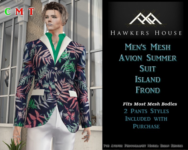 *HH* Men's Mesh Avion Summer Suit Island Frond