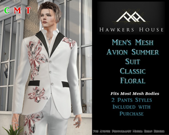 *HH* Men's Mesh Avion Summer Suit Classic Floral