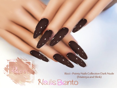 Second Life Marketplace - Ricci - Pointy Nails Collection Dark Nude