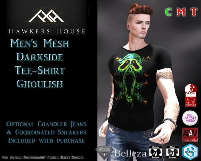 *HH* Men's Mesh Darkside Tee Shirt Goulish