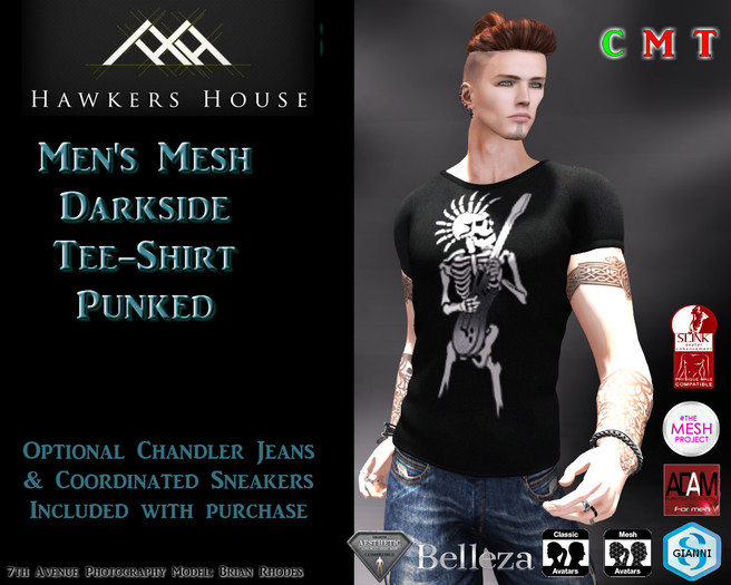 *HH* Men's Mesh Darkside Tee Shirt Punked