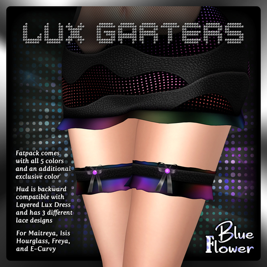 Blue Flower - Lux Garters Fatpack