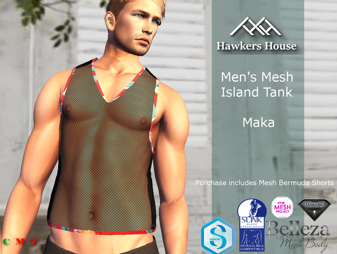 *HH* Men's Mesh Island Tank Maka