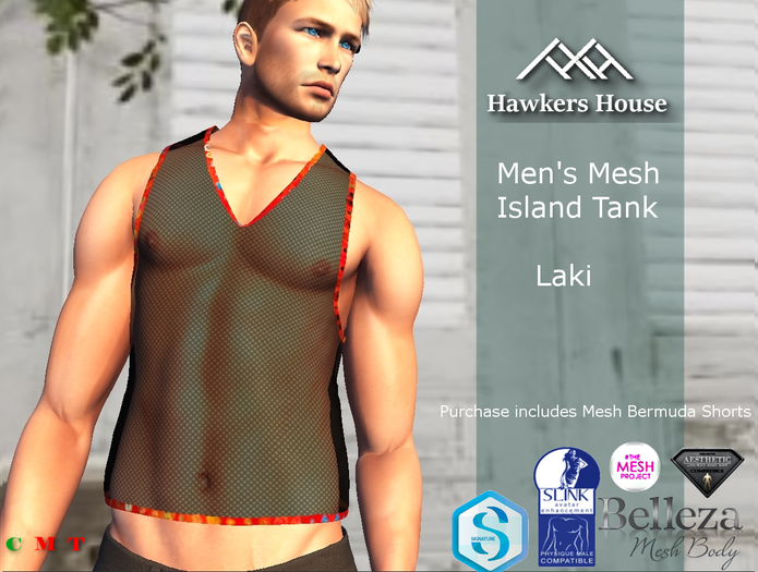*HH* Men's Mesh Island Tank Laki