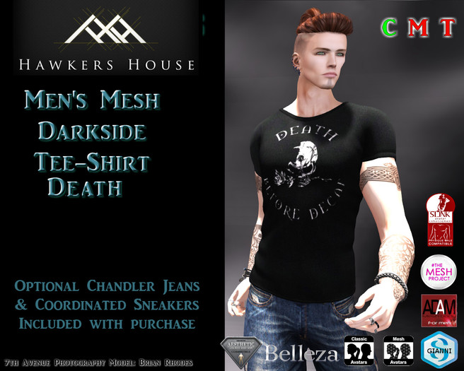 *HH* Men's Mesh Darkside Tee Shirt Death B4 Decay