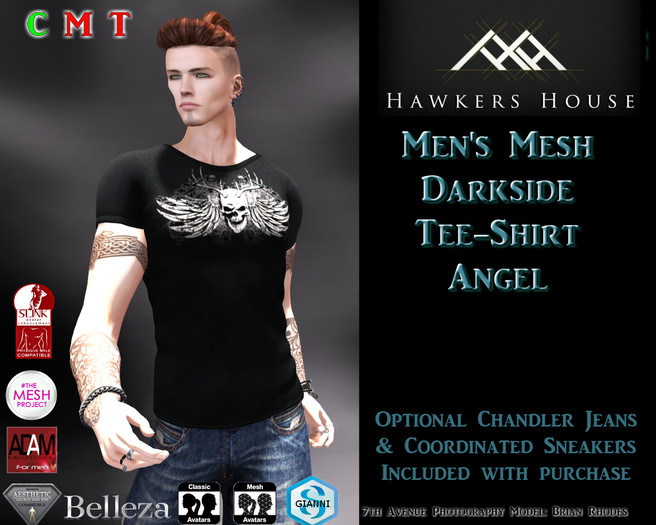 *HH* Men's Mesh Darkside Tee Shirt Angel