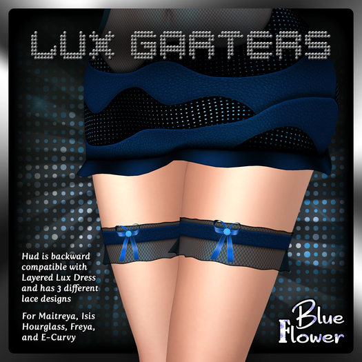 Blue Flower - Lux Garters Blue