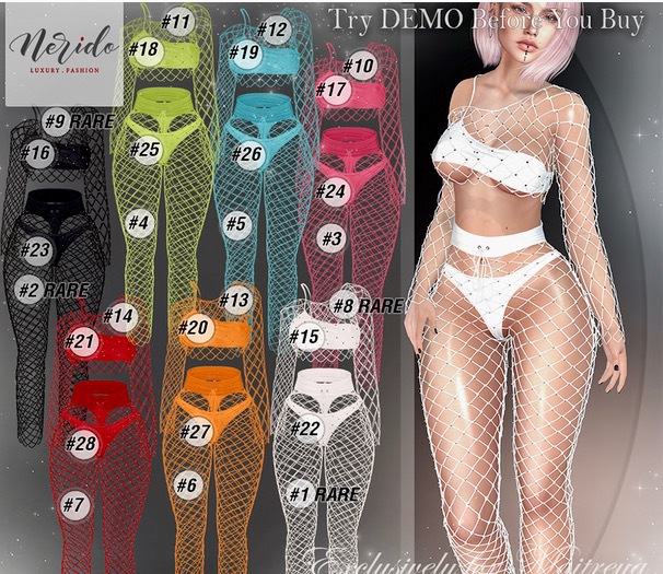 #5~Nerido~ Bonnie Netting Pants(Maitreya)-Sky