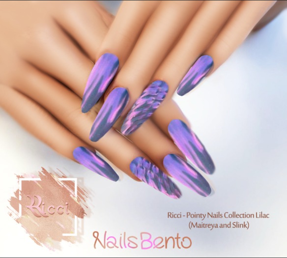 Ricci - Pointy Nails Collection Lilac (Maitreya and Slink)