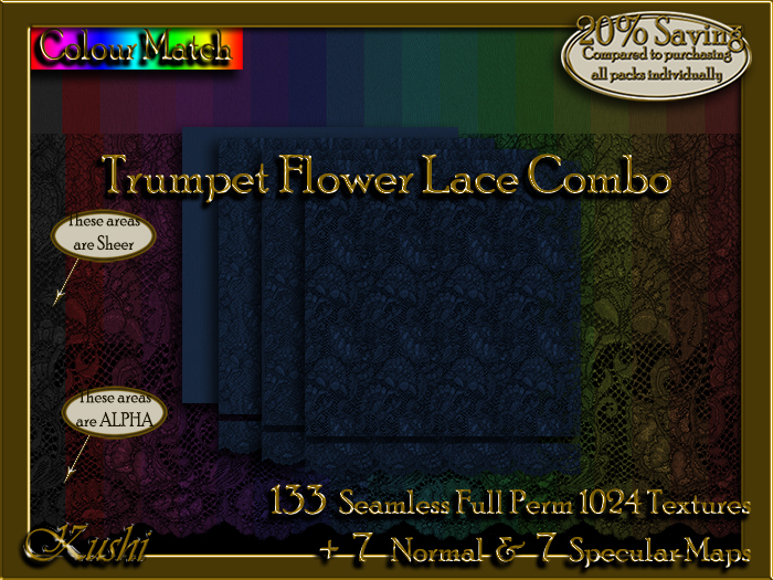 !Kushi! TrumpetFlowerLaceCOMBO Textures -WearToUnpack