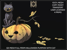 GD MESH FULL PERM HALLOWEEN PUMPKIN WITH CAT