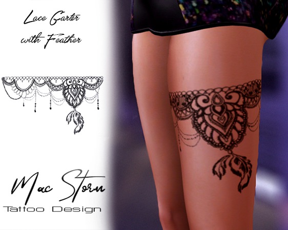 *PROMO* Lace Garter with Feather