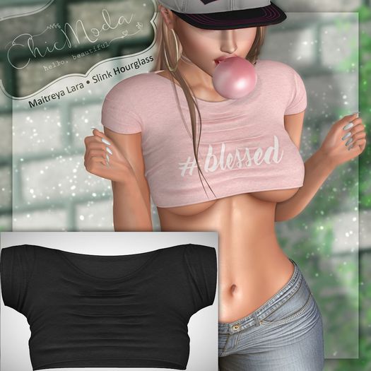 ChicModa // Sadystika Crop Top // BLACK PLAIN