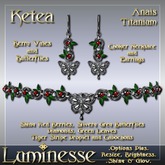 KETEA Anais Choker & Earrings Set OP - Red Green Titanium