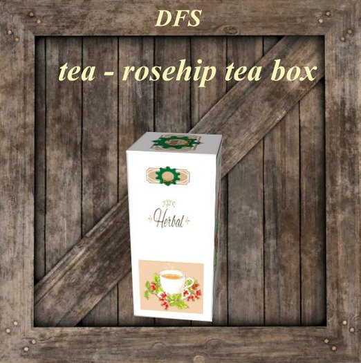 tea rosehip tea box  DFS storage vendor crate bc