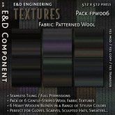 [FPW006] 6 Patterned Wool Textures Fabric Textures Scarf Textures Hat Textures Sweater Textures from E&D ENGINEERING