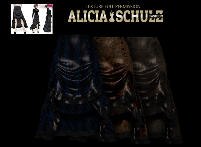 [Alicia Schulz] Texture for Punk Skirt Long Tail SET2