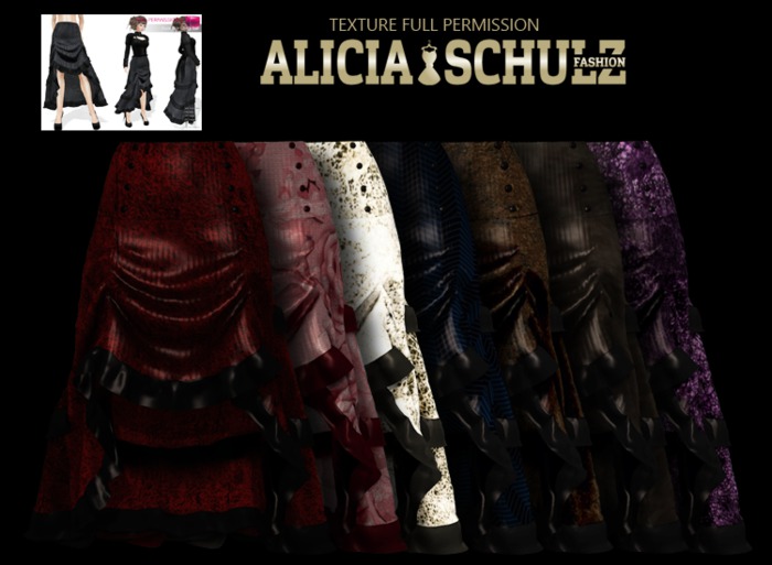 [Alicia Schulz] Texture for Punk Skirt Long Tail SET3
