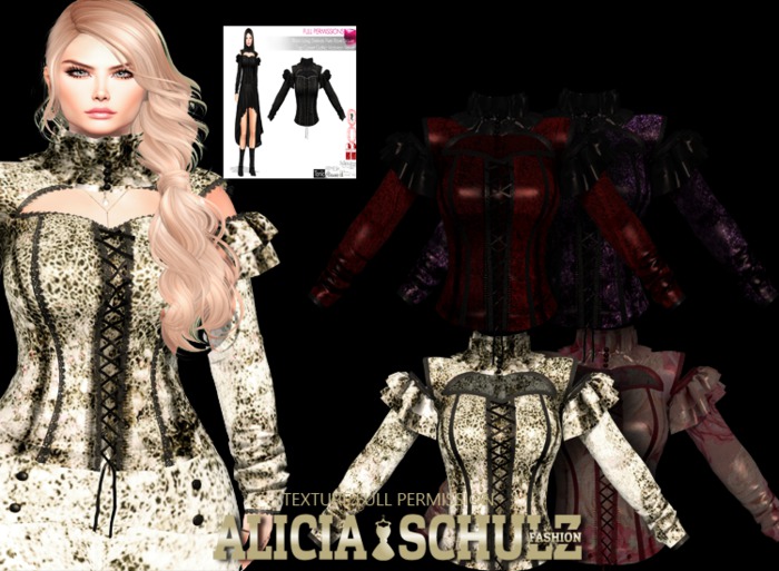 [Alicia Schulz] Texture for Black Long Sleeve Shoulder SET1
