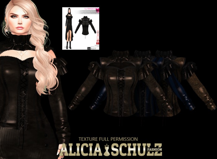 [Alicia Schulz] Texture for Black Long Sleeve Shoulder SET2