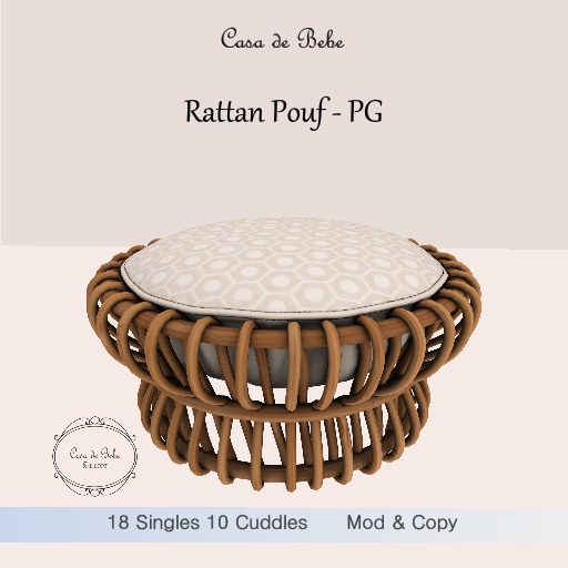 {CdB} Rattan Pouf (PG)