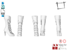  Dae Obj FBX For Women's High Heel Super Hero Calf Boots Slink, Maitreya, Ocacin Voluptuous, Belleza