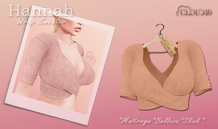 CLoUD10 - Hannah Wrap Sweater -  Peach(BOX) ADD ME