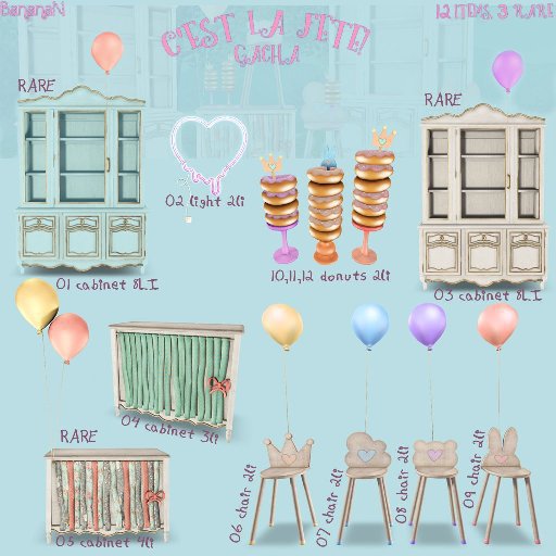 01 c'est la fete! - cabinet blue(balloon text change) RARE