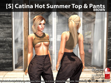 [S] Catina Hot Summer Top & Pants Brown