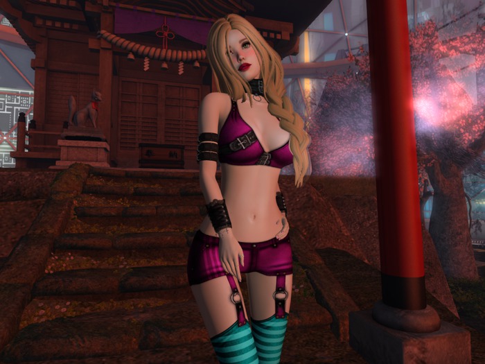 YHS Leather Outfit pink for Maitreya