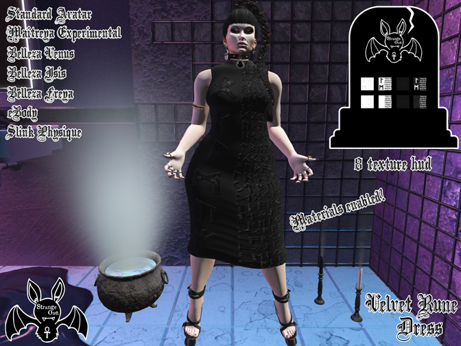 [Strange One.] - Velvet Occult Rune Dress