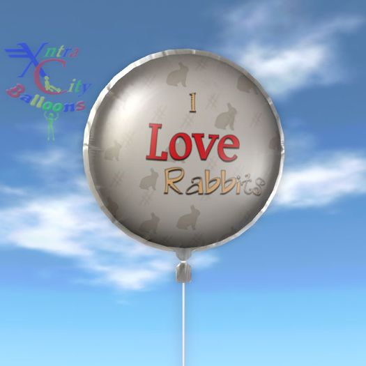 Balão - Eu amo Coelhos - Transferência - Balões Cidade Xntra
